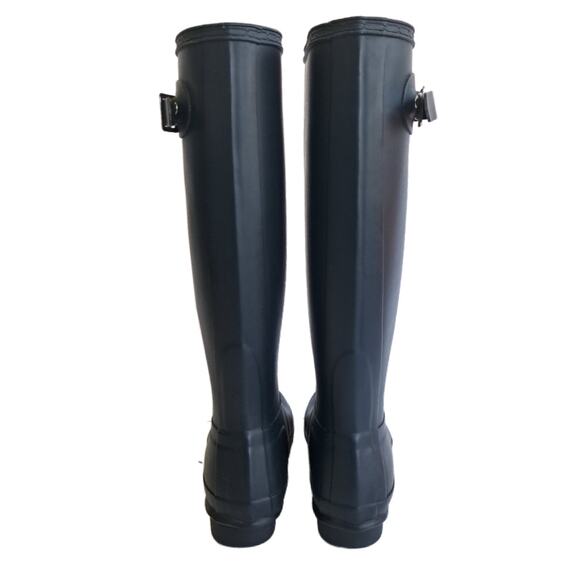 HUNTER Iconic Original Tall Rain BOOTS Size 6 Navy Blue Preppy - Picture 4 of 9